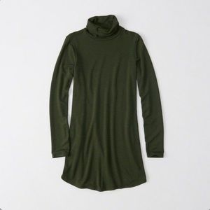 Olive Green Abercrombie & Fitch Turtleneck Dress